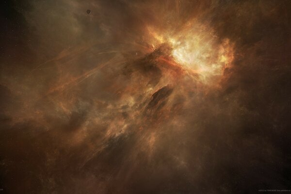 A snapshot of light in space due to a nebula 