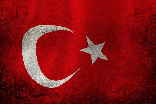 Bandiera della Turchia con stella e Mezzaluna