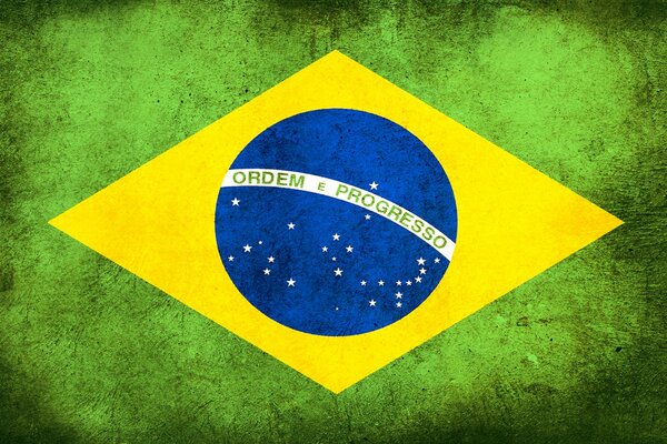 The flag of Brazil has dirt on it