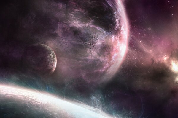 La bellezza dei pianeti nello spazio nebbioso
