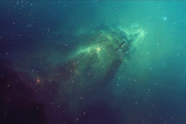 Image du Cosmos sur fond de nébuleuse