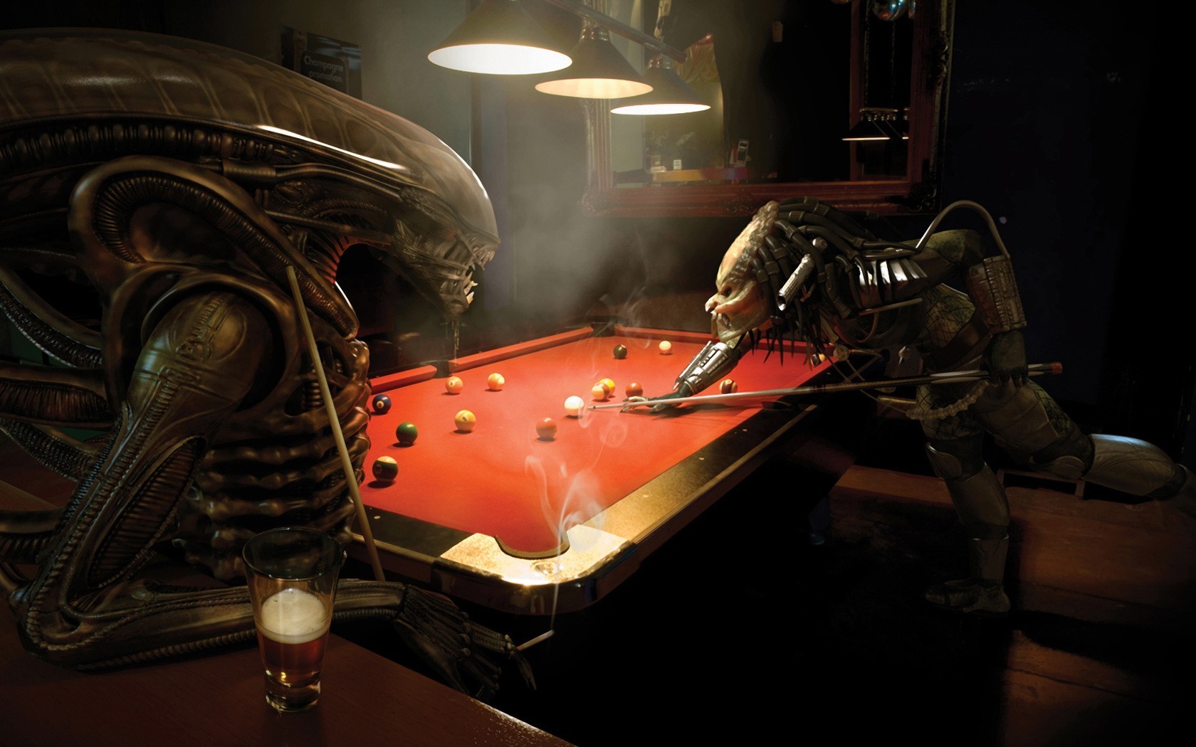 alien prédateur billard