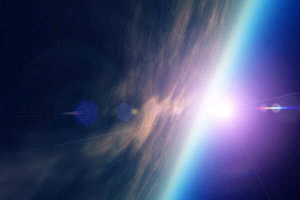 Guten Morgen auf der ISS das Treffen der Sonne