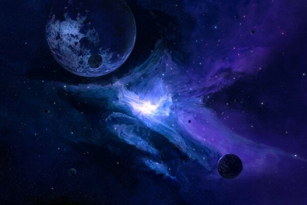 Planeten im verschlafenen Weltraum 3d-Kunst