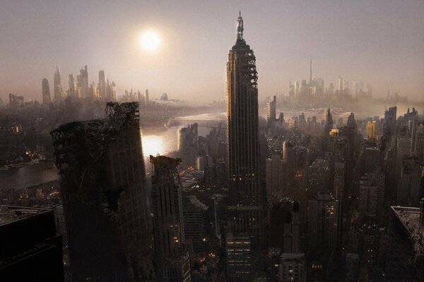 New York destroyed after the disaster