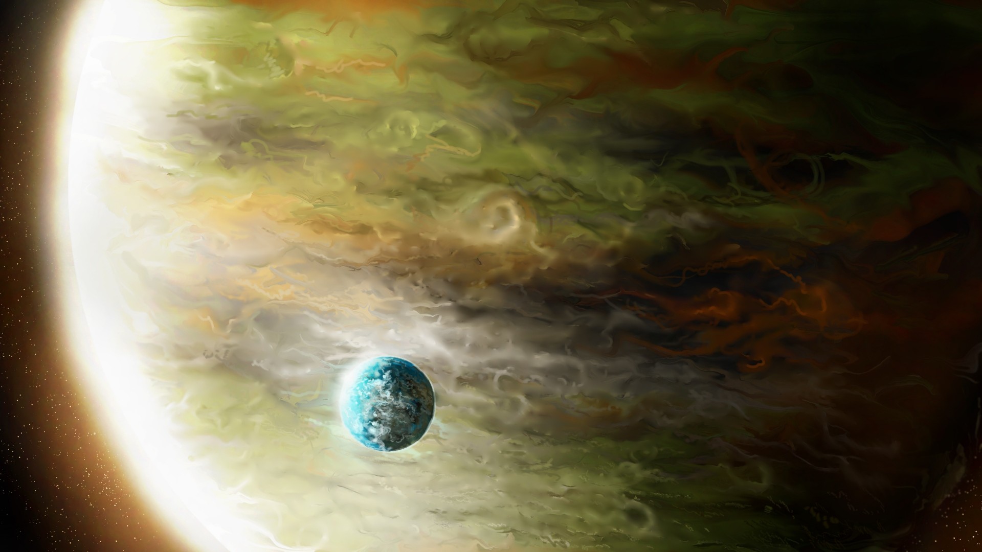 planet space art gas giant