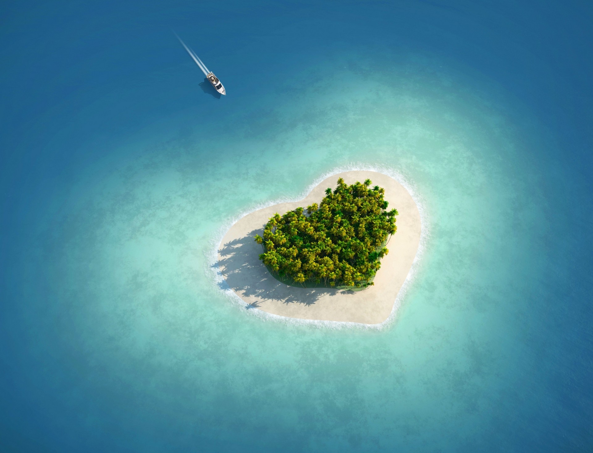 amore palme cuore tropici isola mare