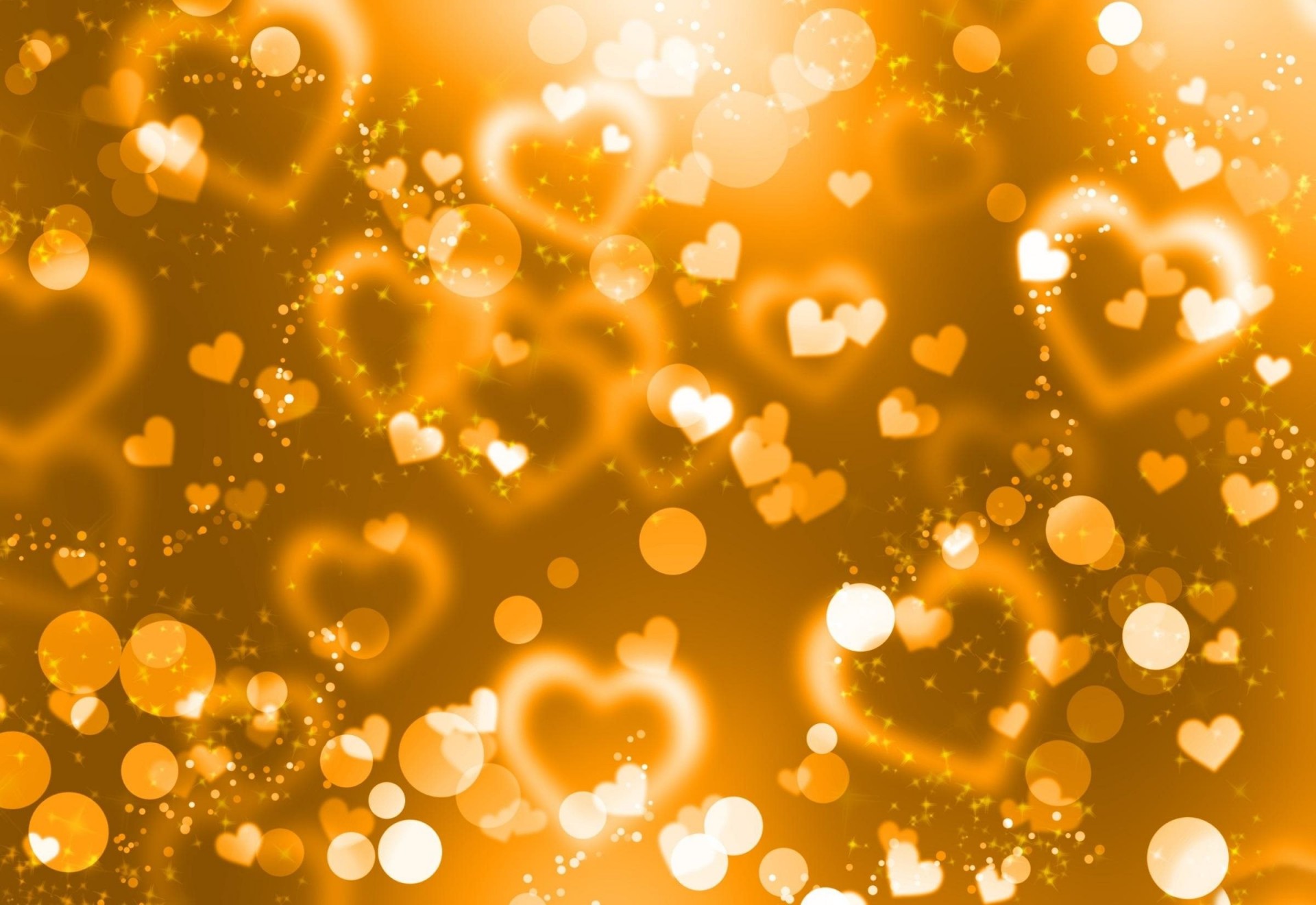 herz herzen gold bokeh