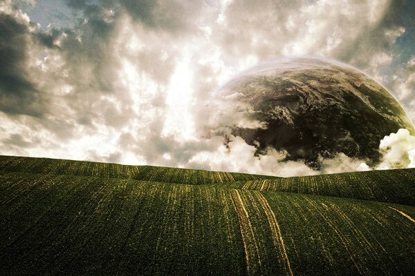 Impresionante vista del campo huyendo al cielo