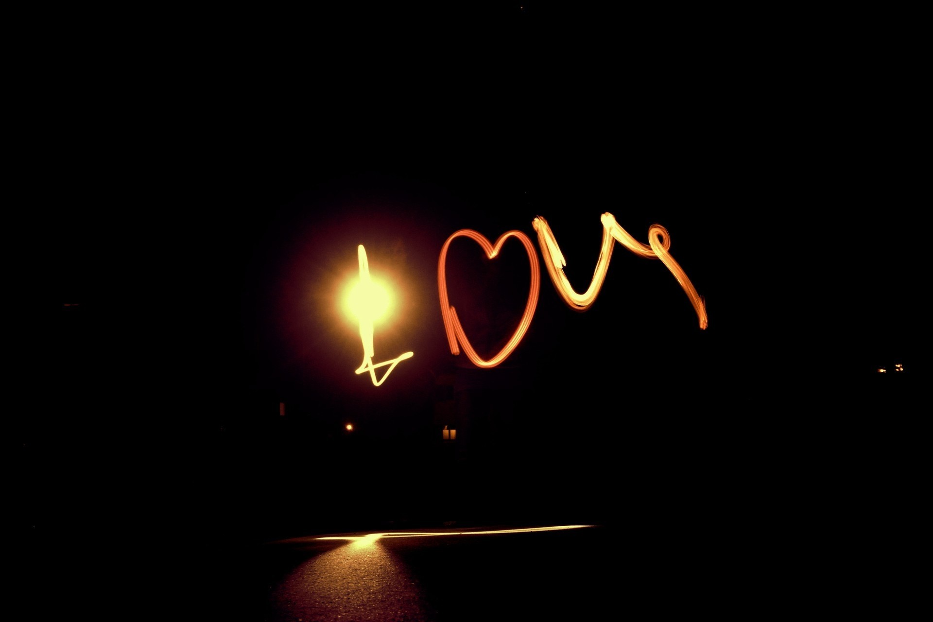 orange shine light love night fire heart vintage