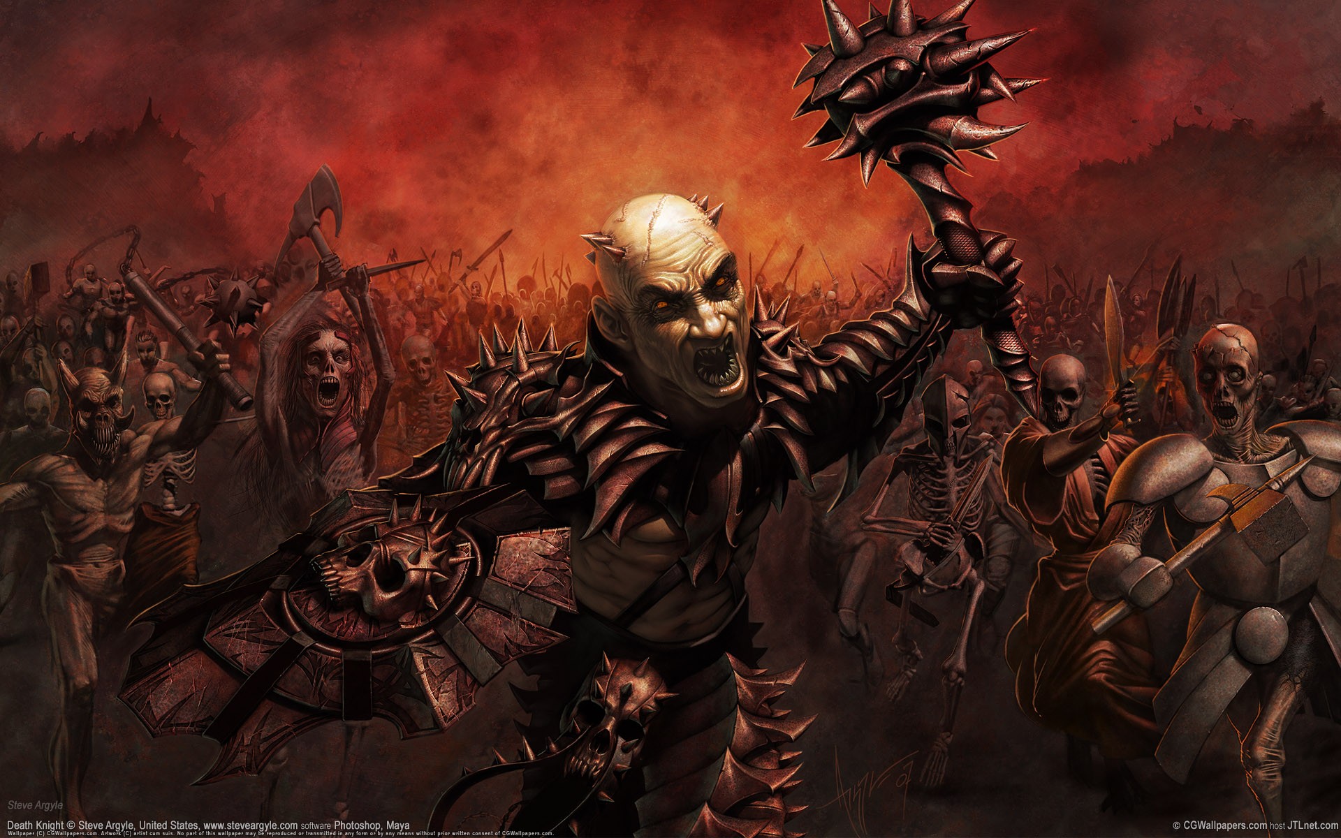 death knight the army daemons steve argyle cg wallpaper