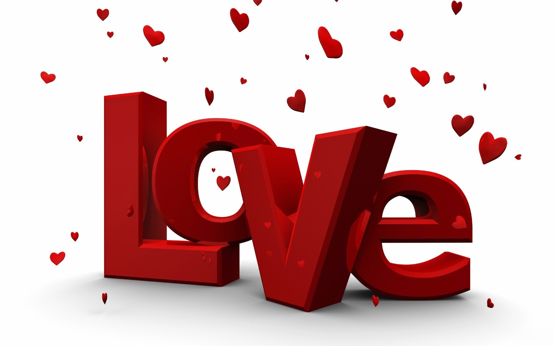 grafica 3d san valentino sfondo bianco amore lettering