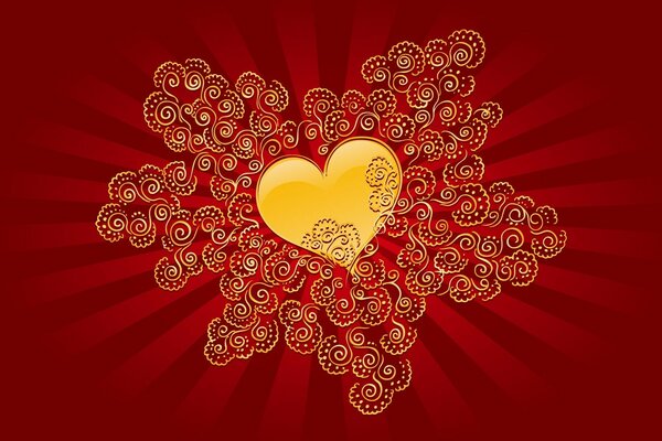 Corazón en patrones para el día de San Valentín