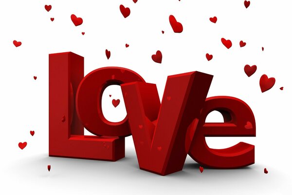 Love in 3D graphics style