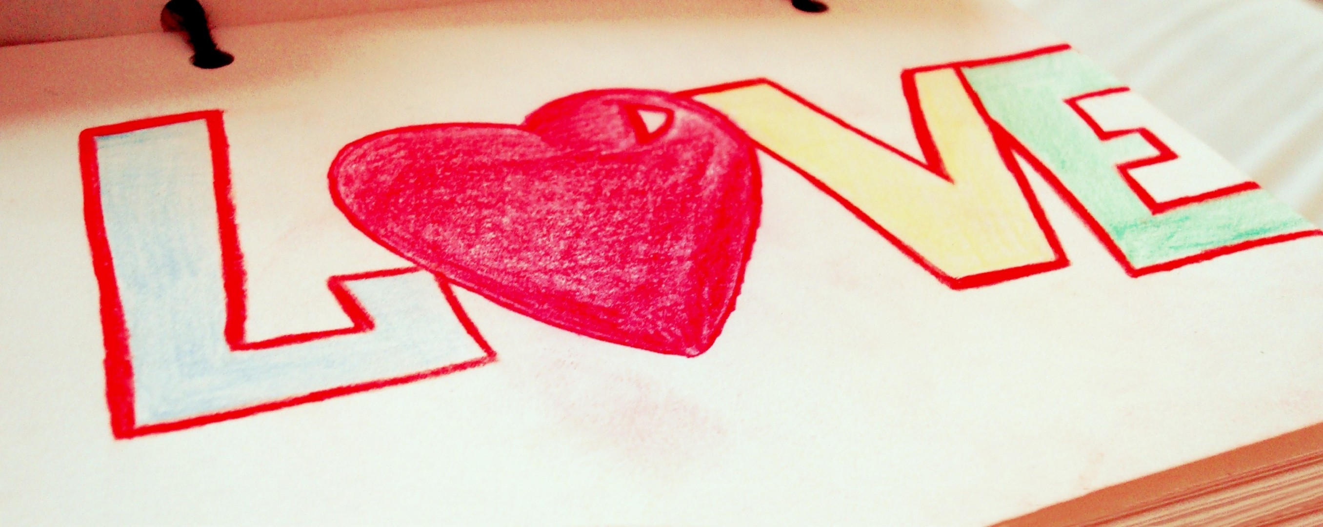 heart love pencil painted