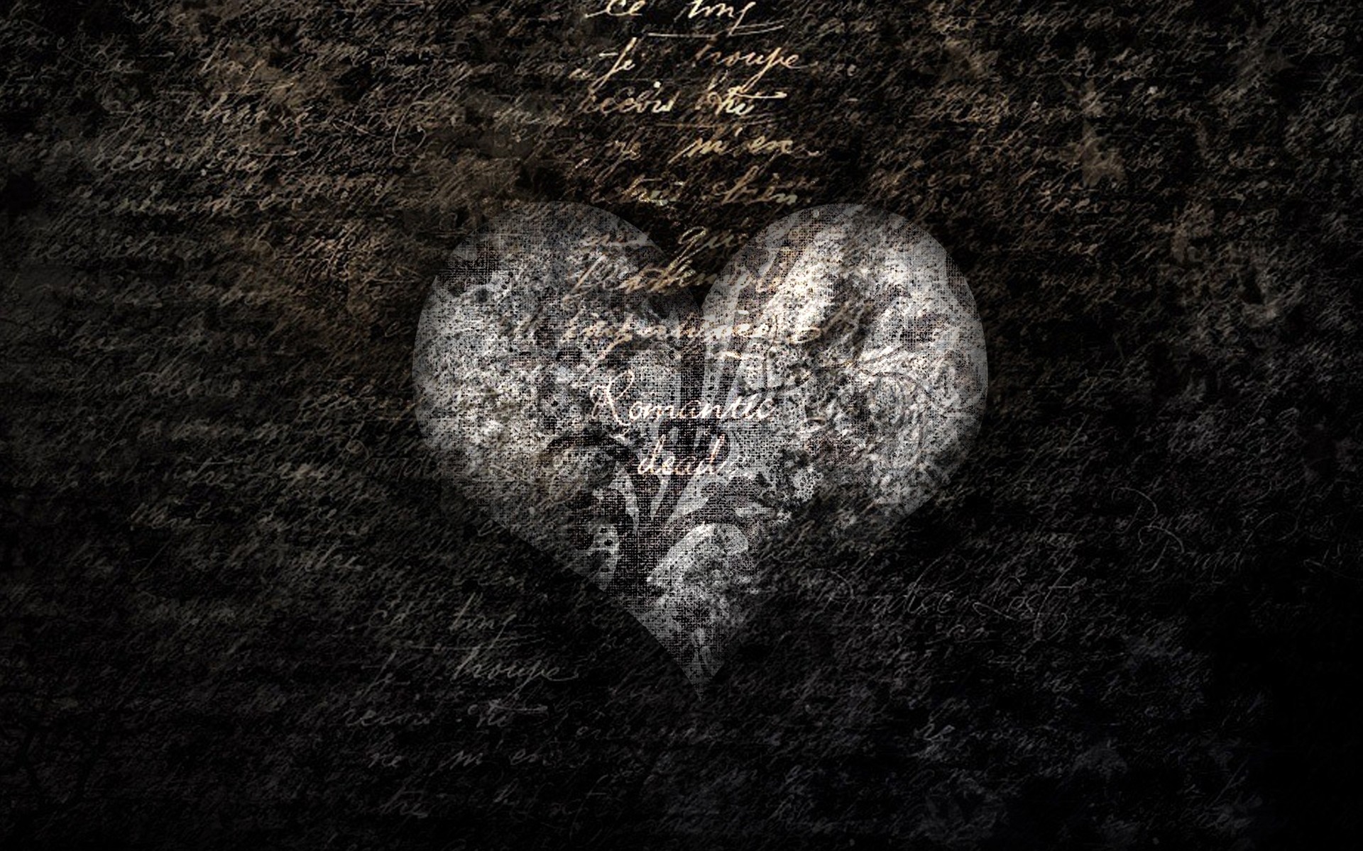 romance coeur fond noir texture graphiques