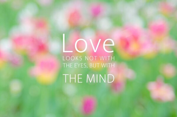 citation d amour love looks not with The eyes buy with The mind 