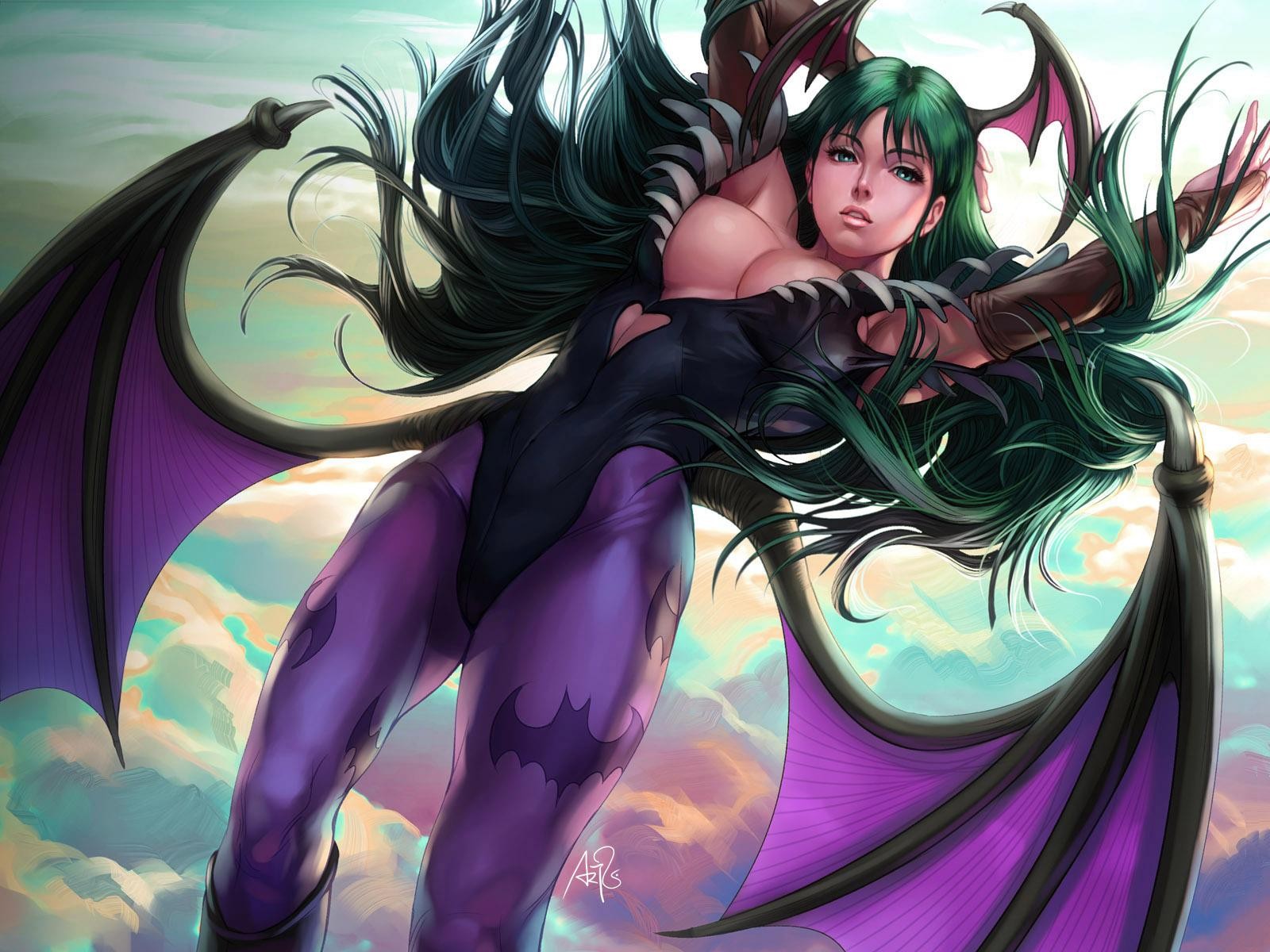 morrigan mädchen dämon flügel