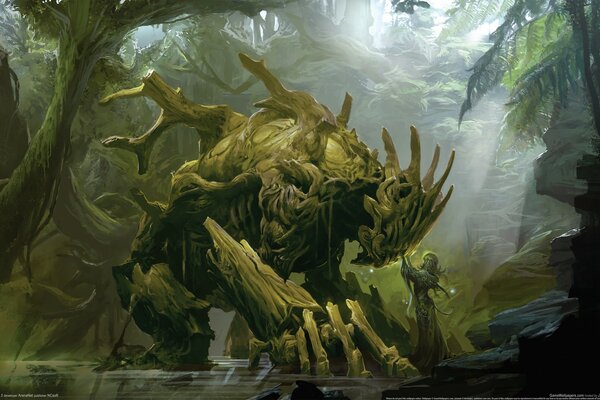 Amour monstre parmi les arbres dans guild wars2