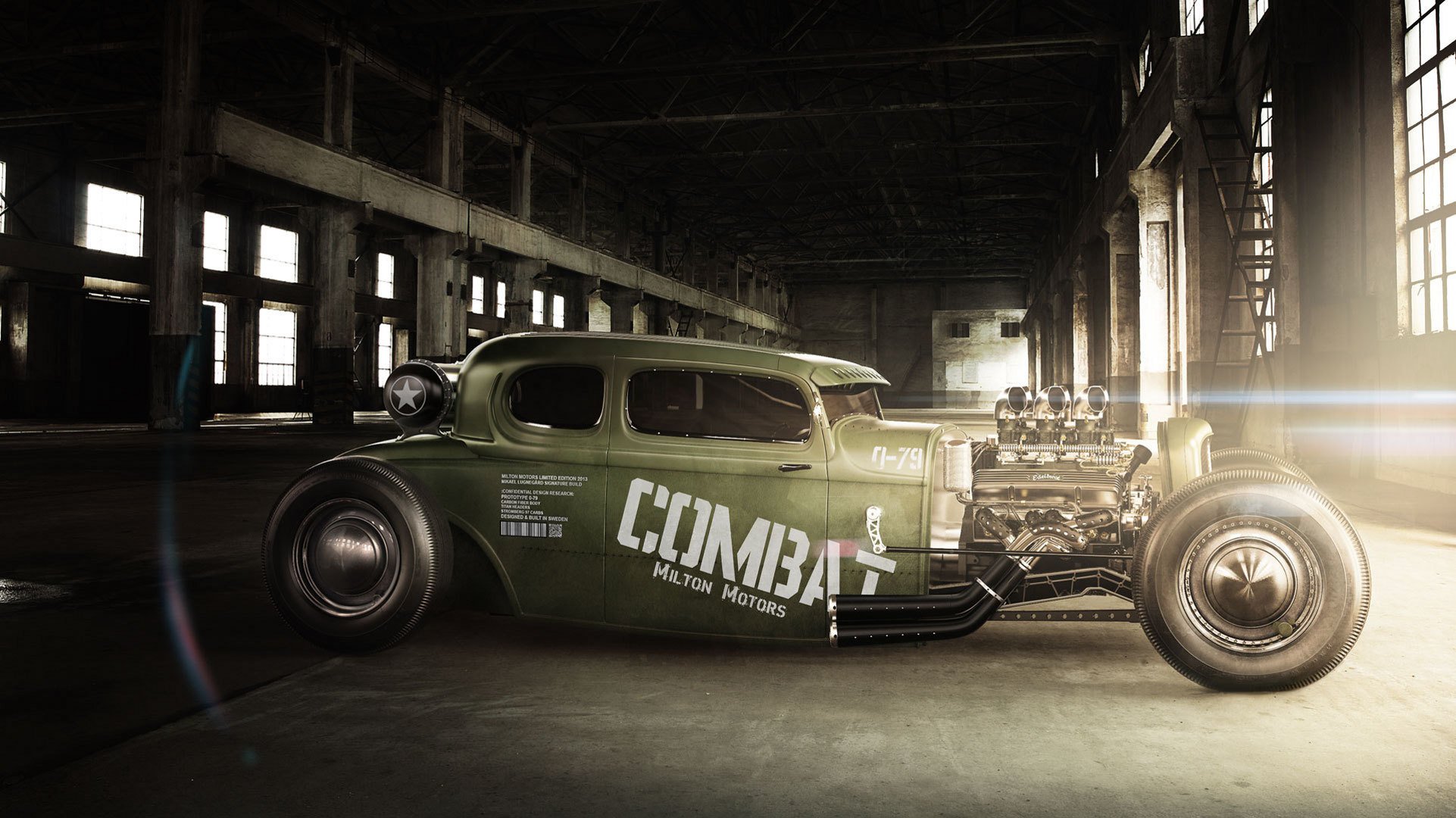 combate hot rod verde hangar resplandor