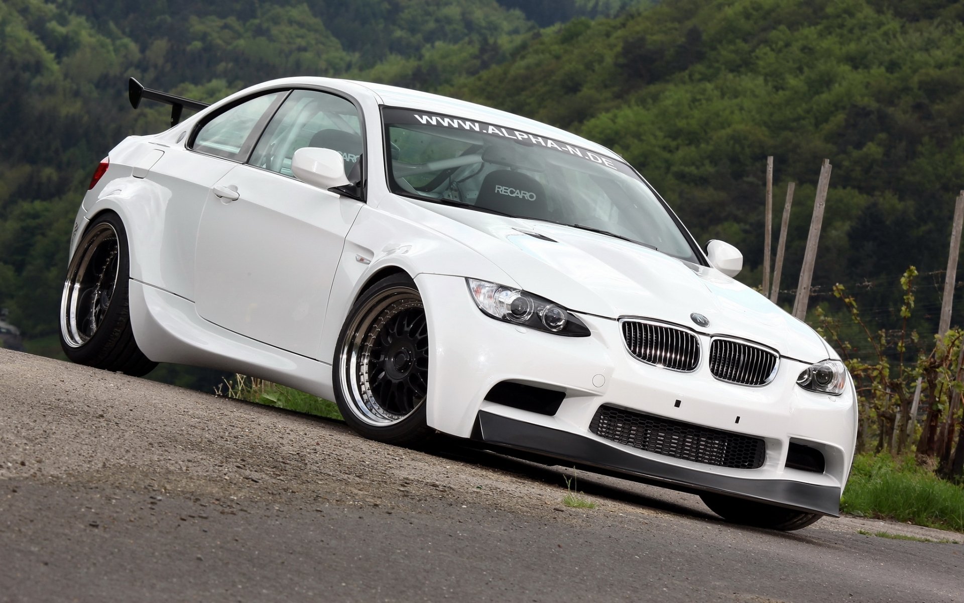 alfa-n bt92 bmw m3 e92 bmw front white tuning background