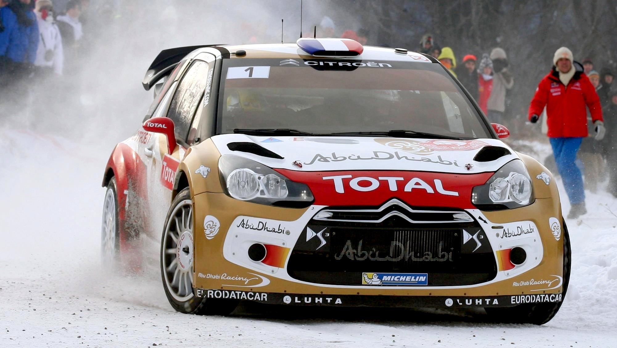 citroen ds3 zlot wrc rajd sport ludzie fani auto samochód kaptur przód zima