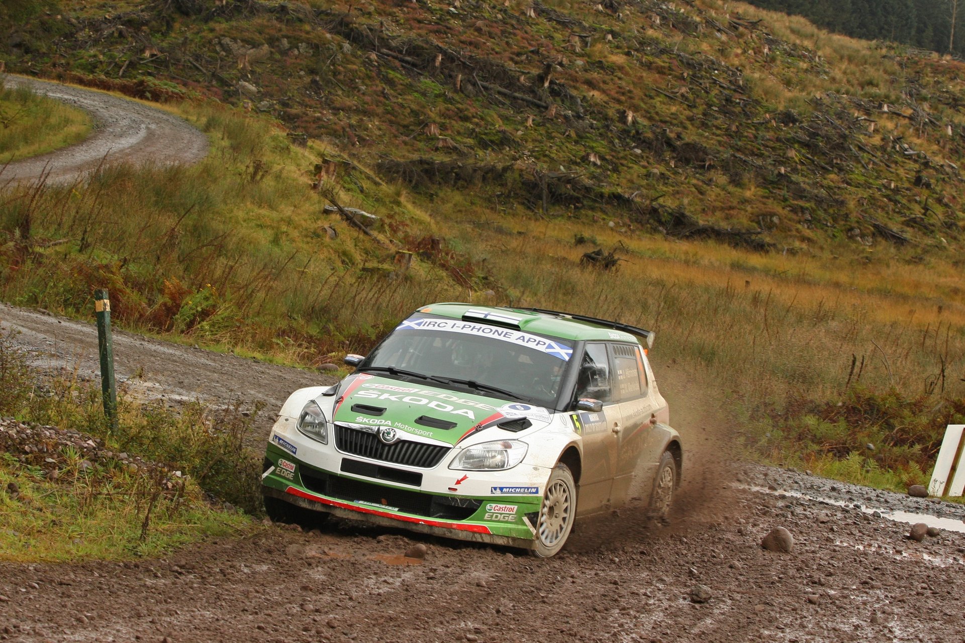 koda fabia rally fabia auto front end rally green dirt