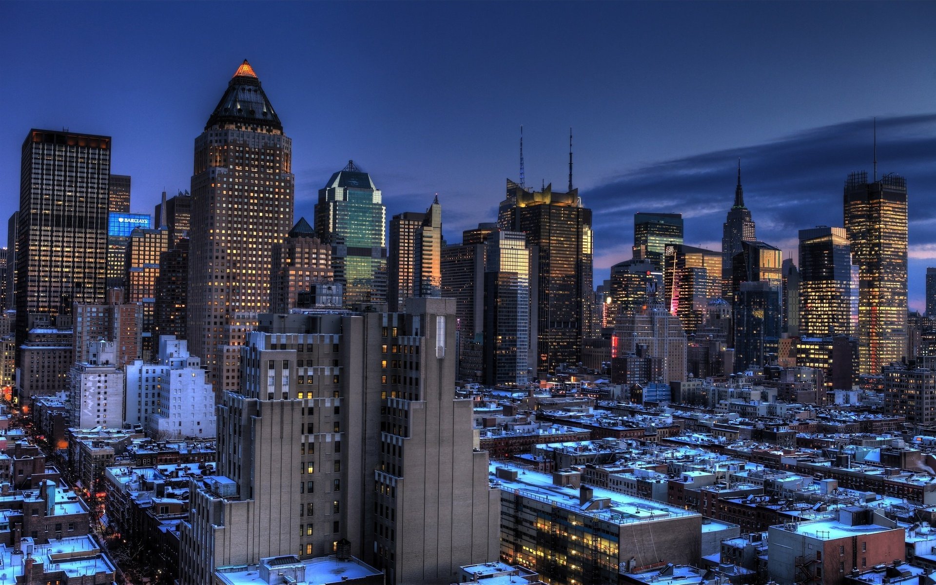 manhattan blue hour new york usa midtown нью-йорк