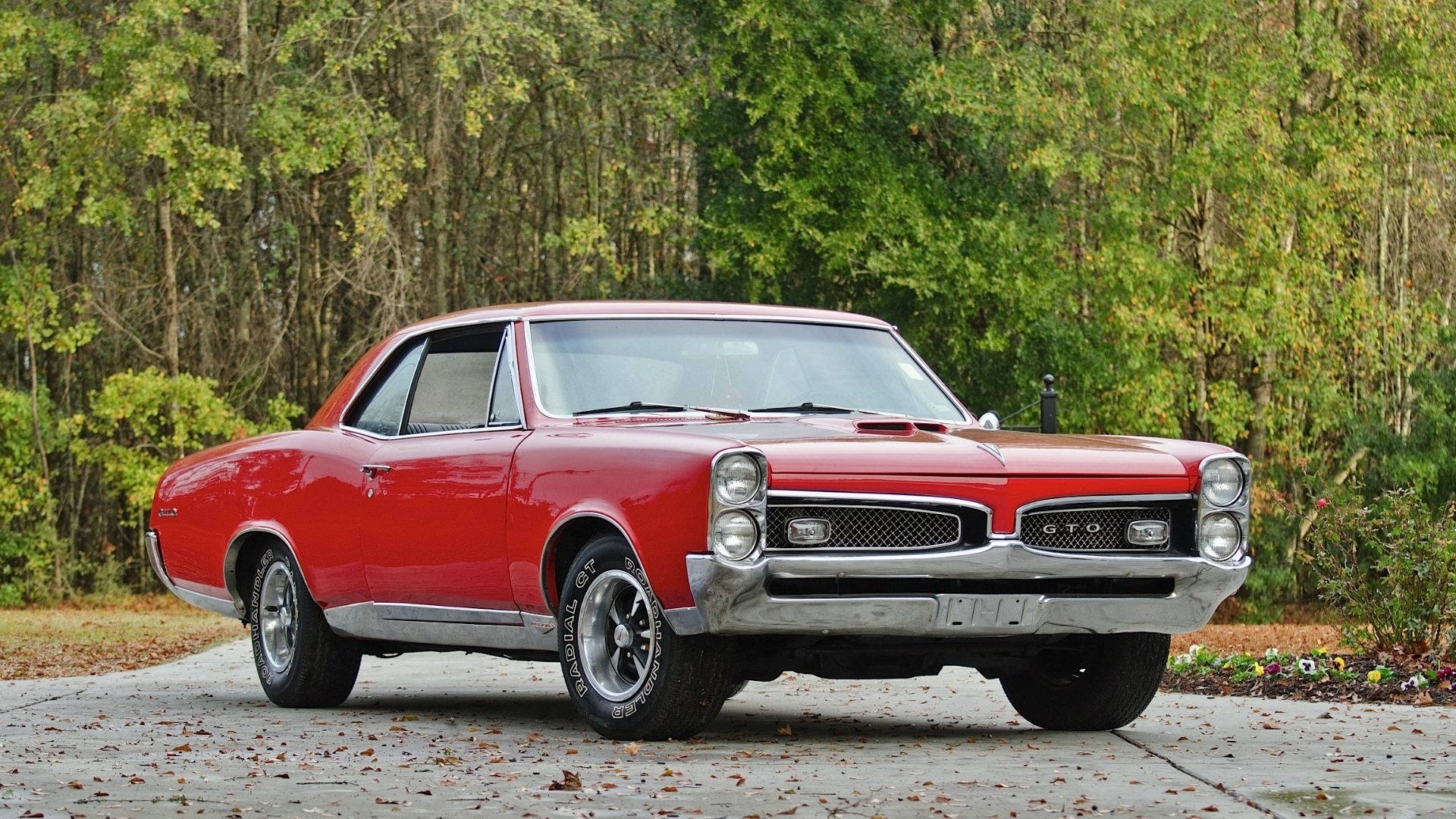 pontiac gto hardtop купе 1967 мышцы автомобиль красные классический понтиак гто красный хардтоп классика ретро мускул кар