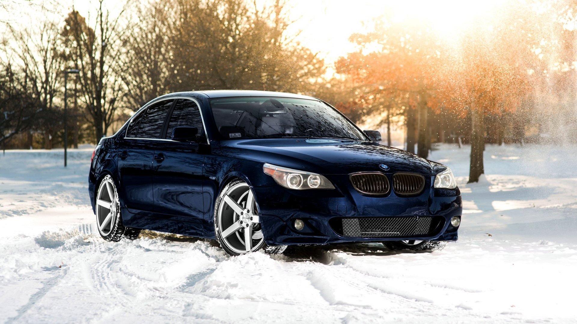 bmw m5 vossen tuning snow winter sun bmw m5 winter