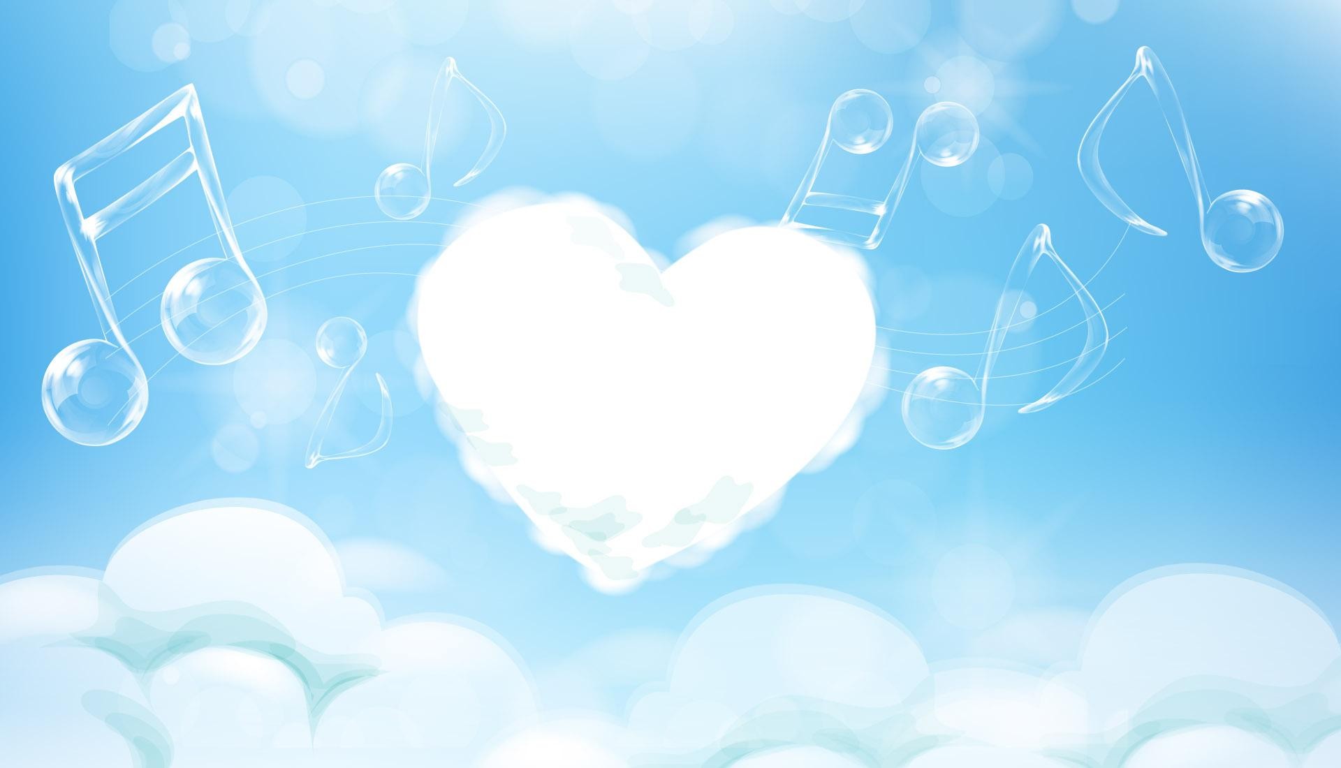 heart clouds notes melody