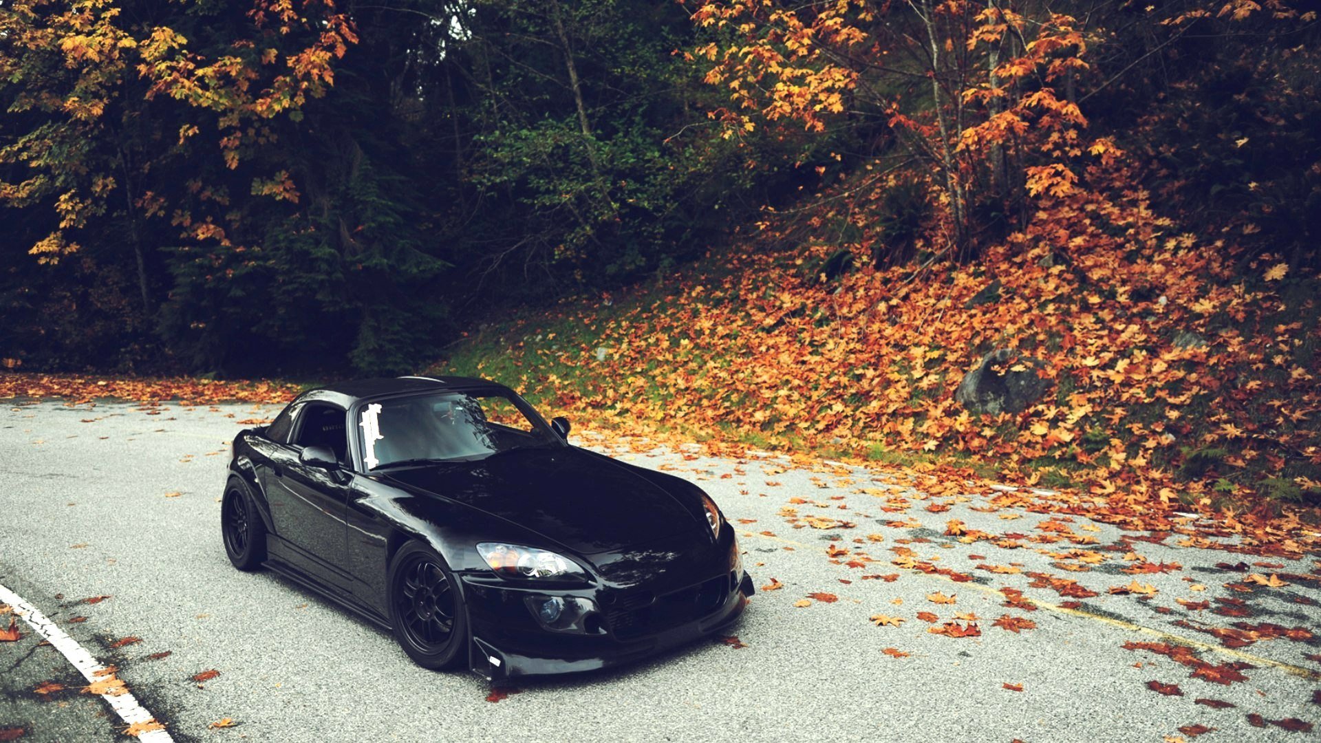 auto tapete schwarz honda s2000 tuning japan tapete honda s2000 schwarz auto herbst laub