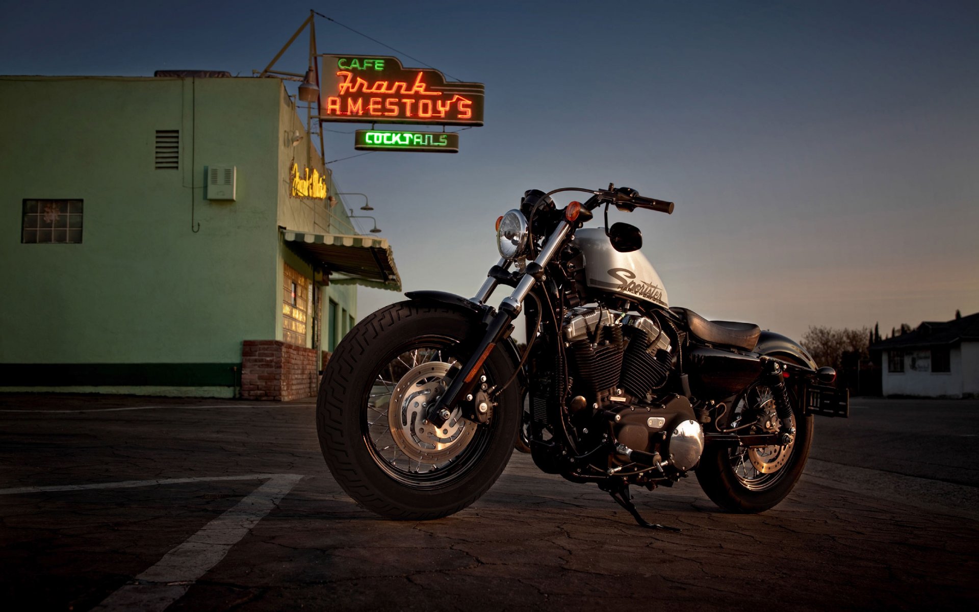 bike harley-davidson xl 1200x sportster forty-eight is authentic tank to form peanuts which is is set 1948 . from here and name model due wide tyres mt90 front part looks solid dropped back suspension low