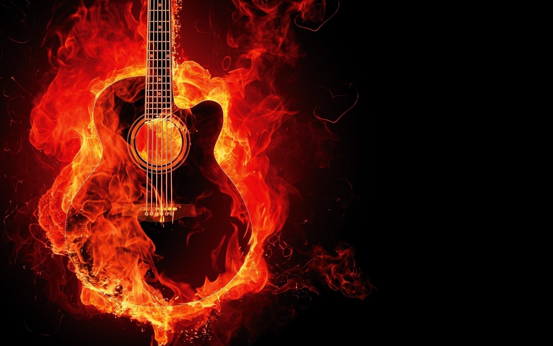 guitar background fire