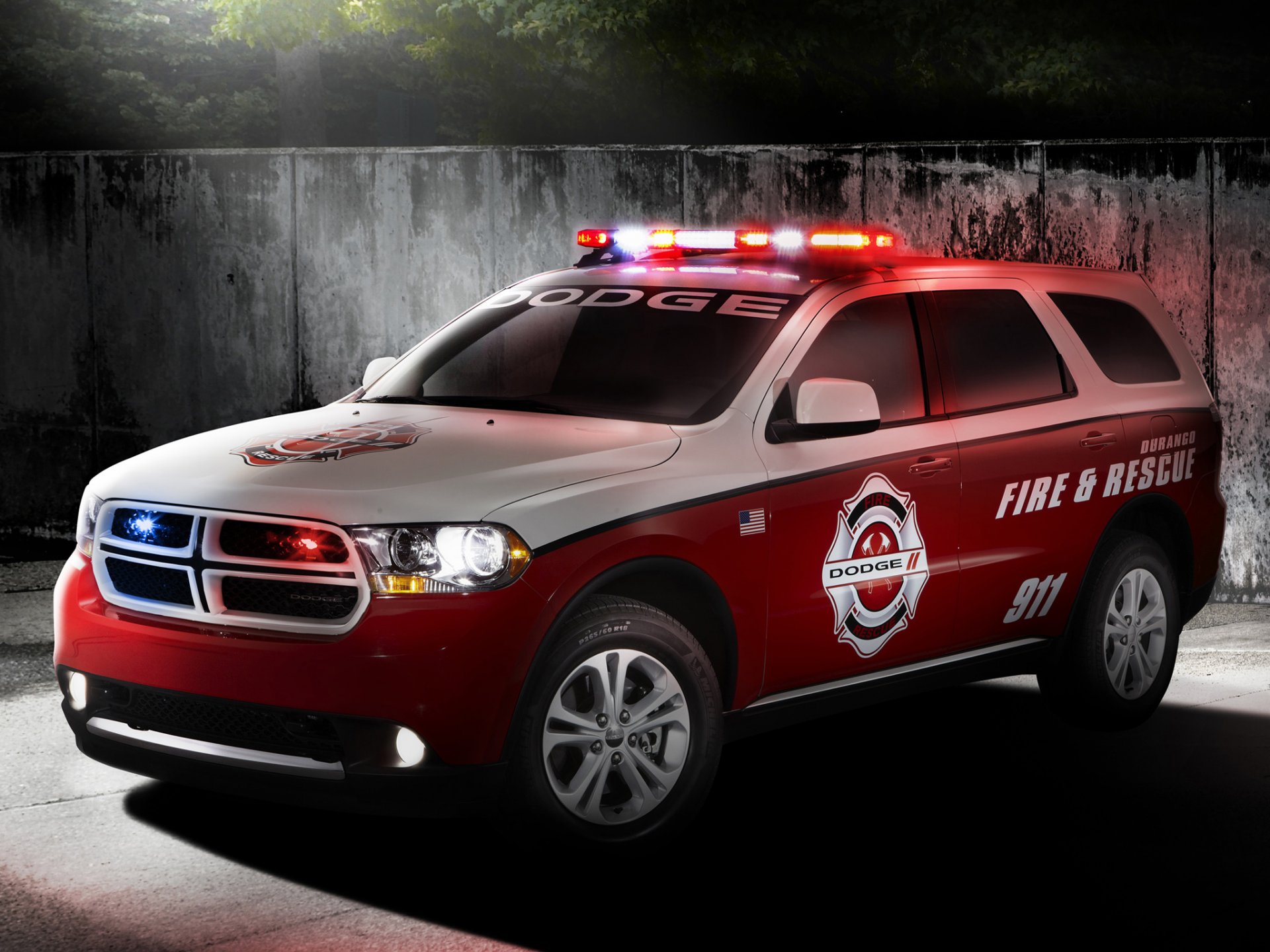 esquivar fuego y rescate 2012 dodge durango bombero rescate coche rojo luces de emergencia 911