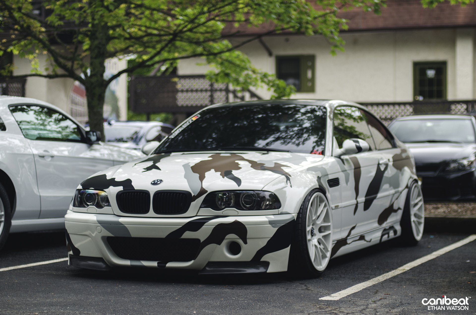 bmw m3 camouflage tuning jantes blanc position