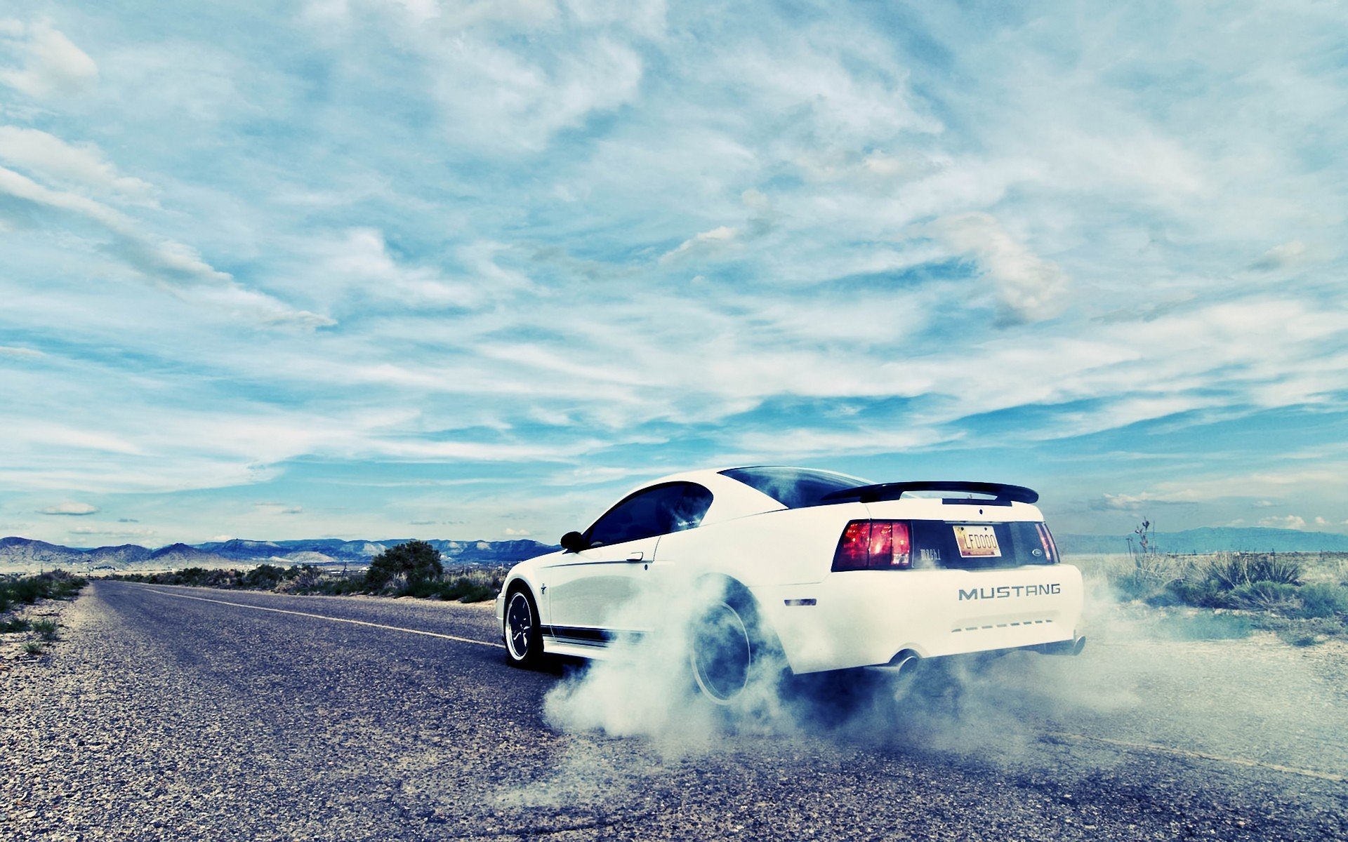 ford mustang mustang coupé burnout carretera papel pintado del coche