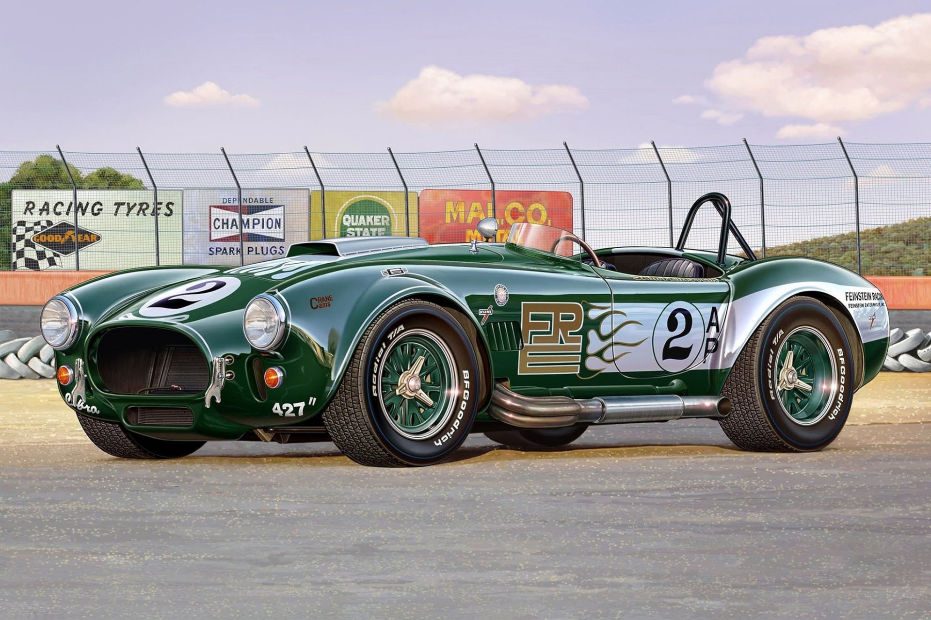 arte shelby cobra británico deportes carreras coche modificación hecho modelo leyenda en su tiempo este coche fue inscrito libro récord guinness escribiendo millas hora por segundos modelo