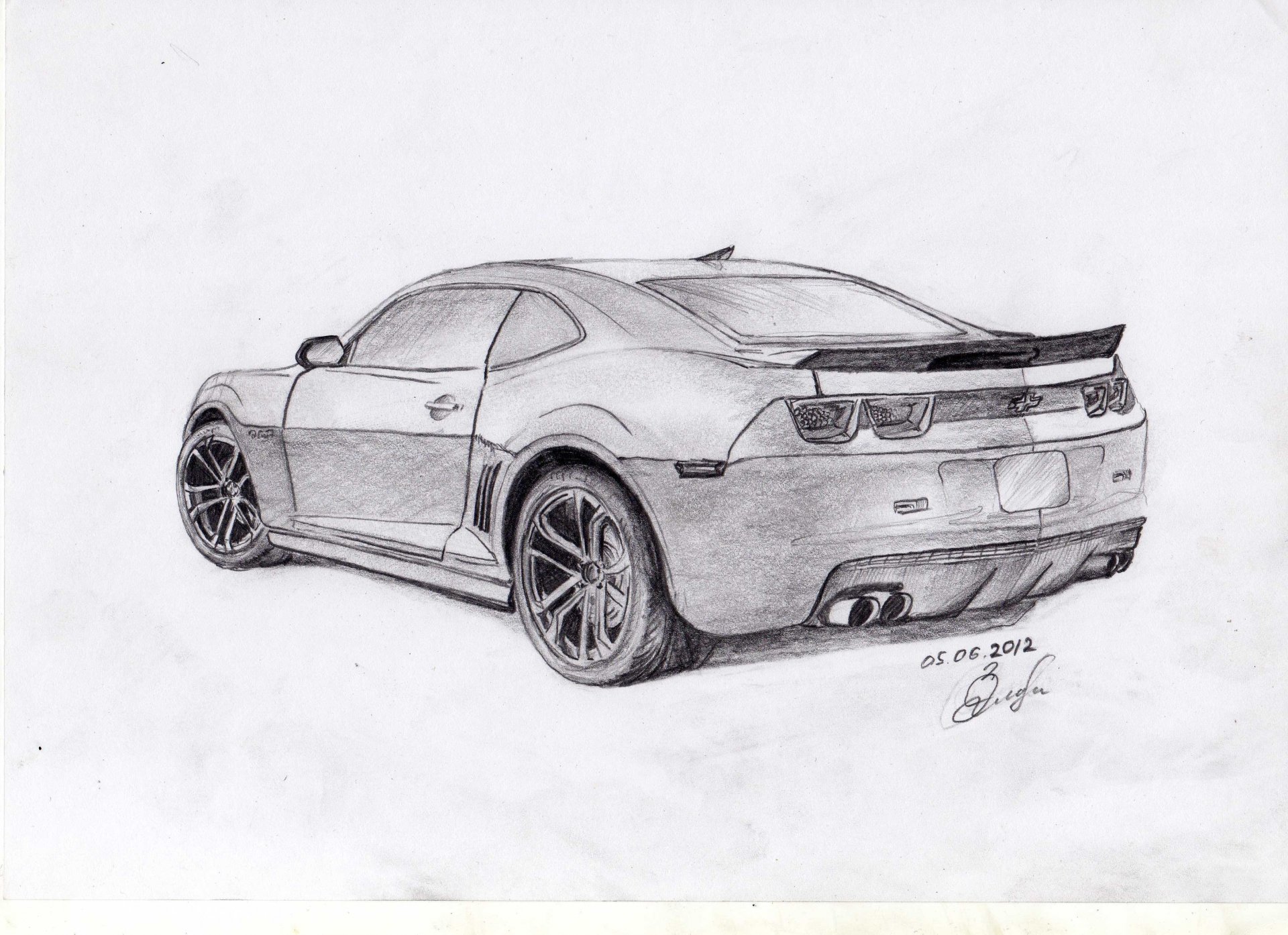 chevrolet camaro dessin voiture zlobin crayon