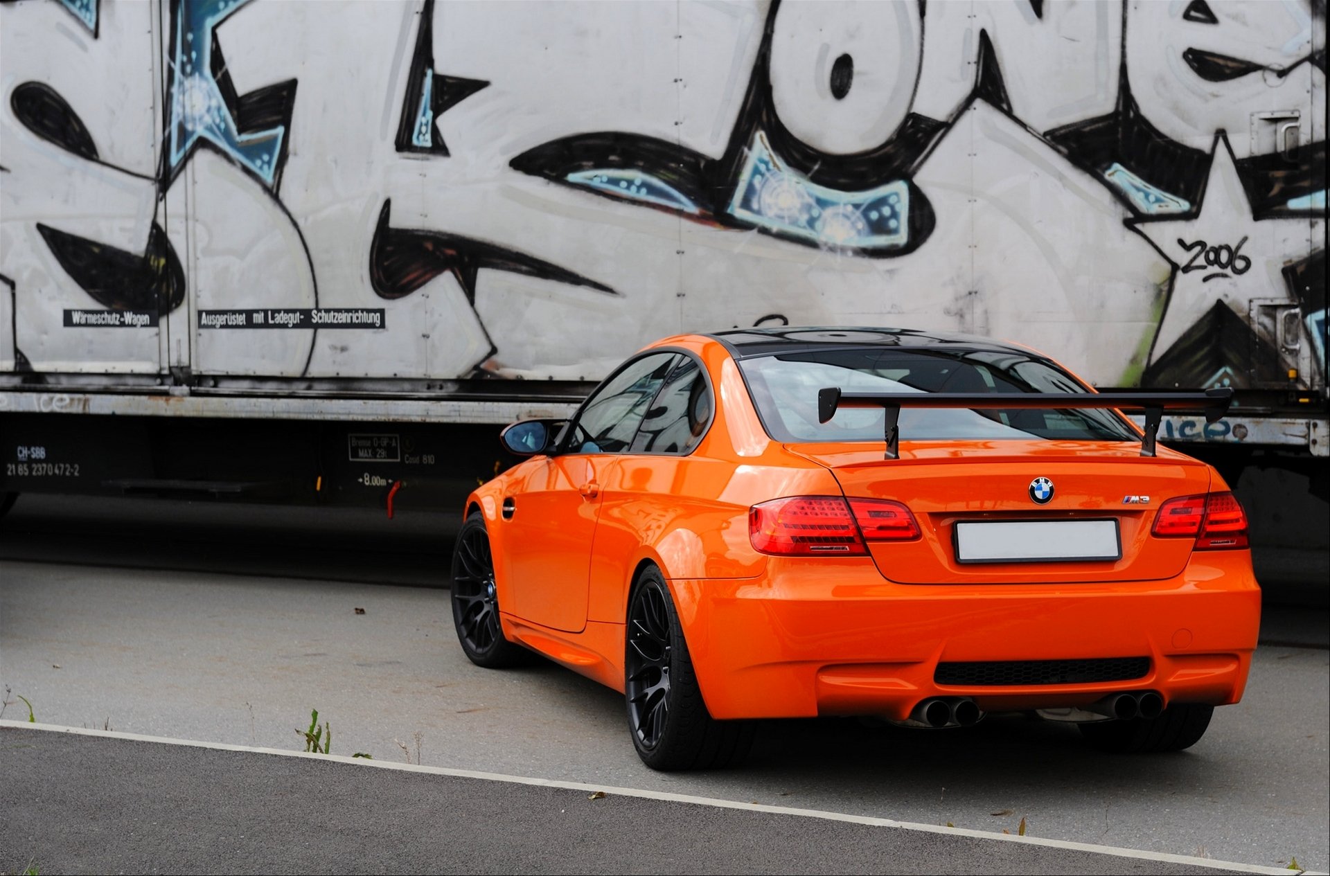 bmw m3 gts csl orange bmw boomer spoiler auto poison graffiti coupé