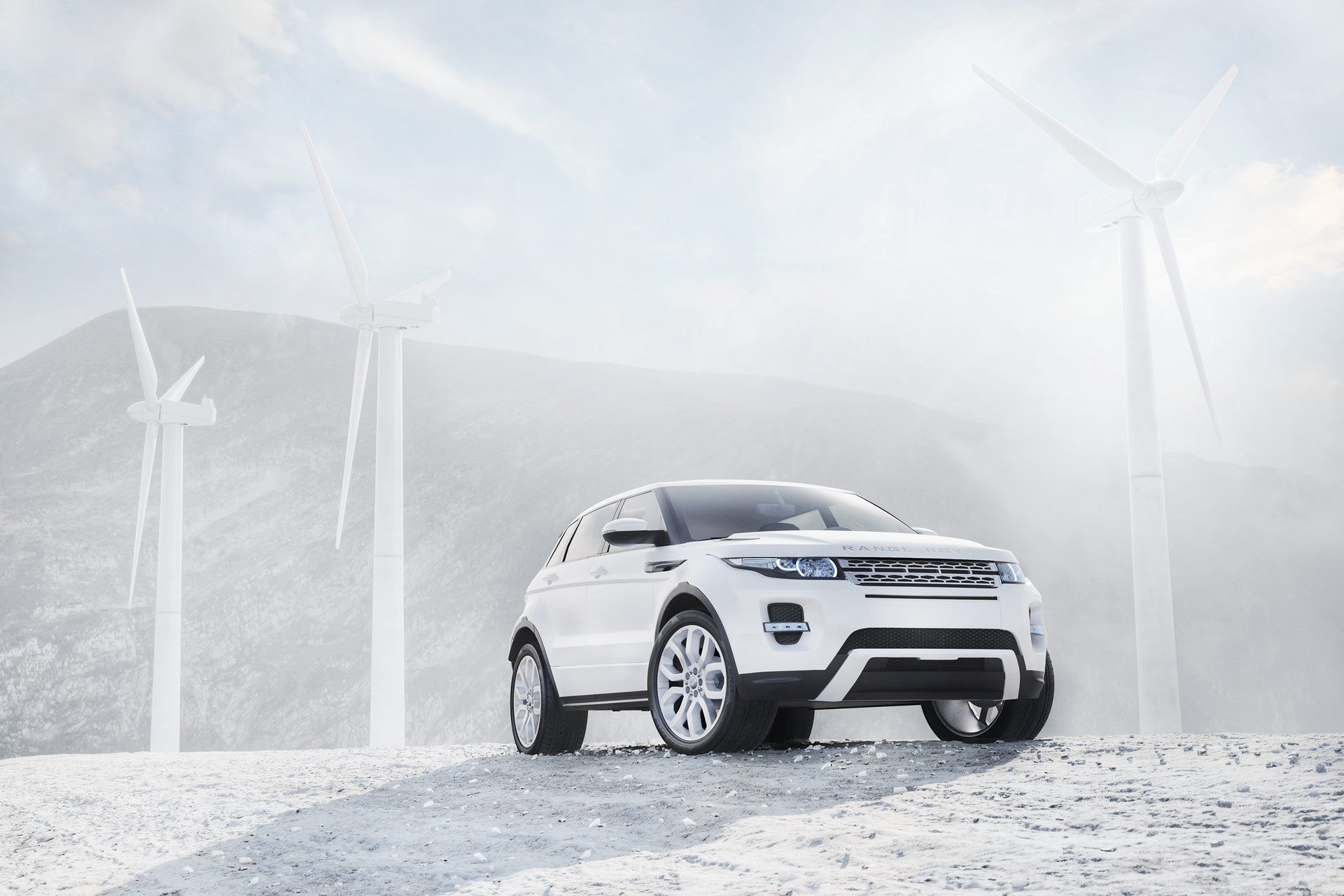 range rover evoque ренж ровер белый ветряки паркетник джип