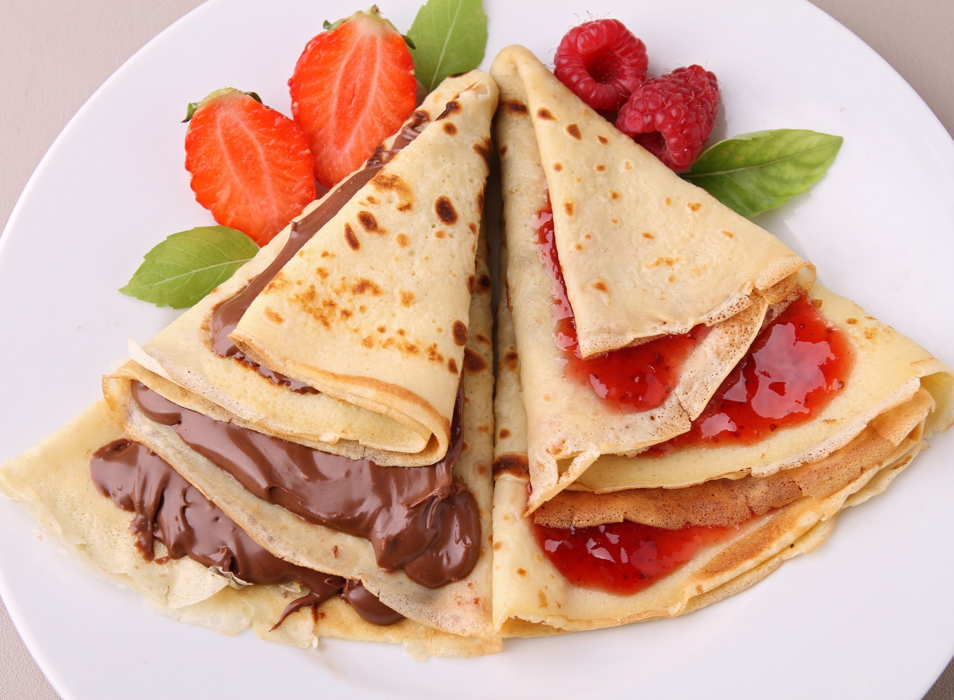 jam chocolate pancakes berries fruits dessert sweet food