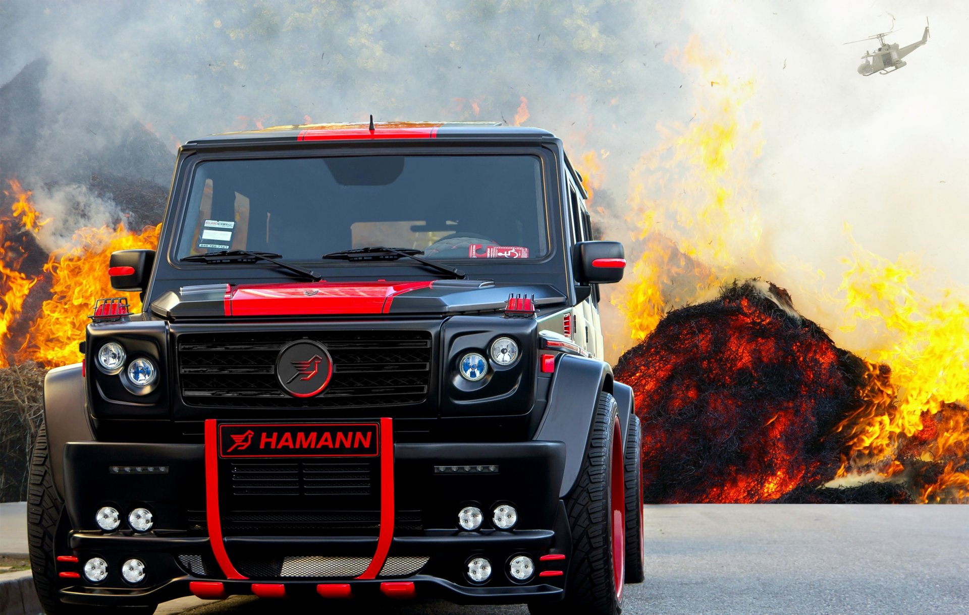 hamann mercedes benz g55 amg suv negro y rojo tuning fondo