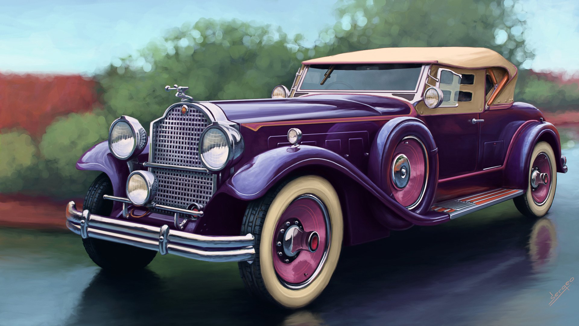 packard deluxe ocho deportes phaeton máquina. arte