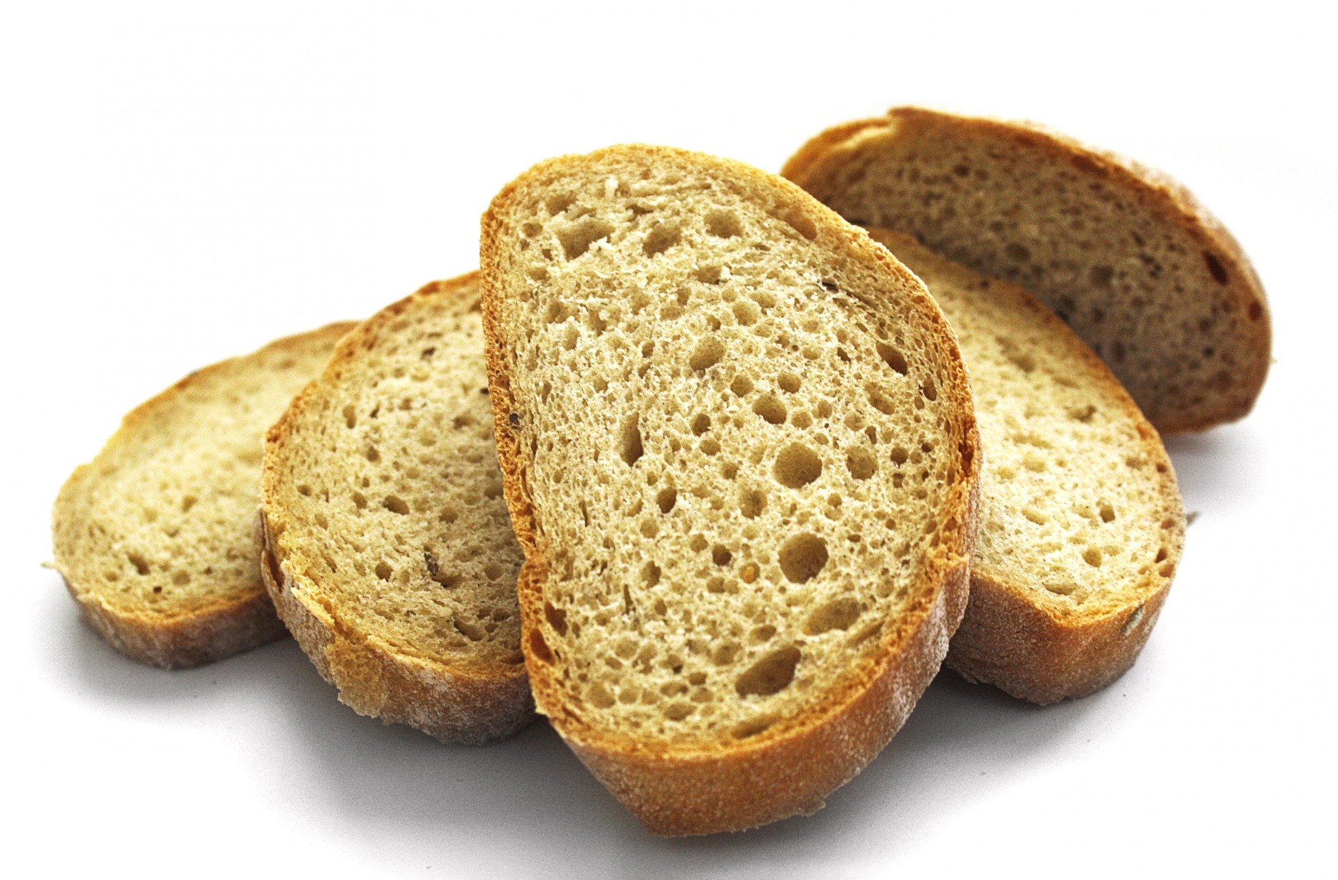 cut white background pieces bread