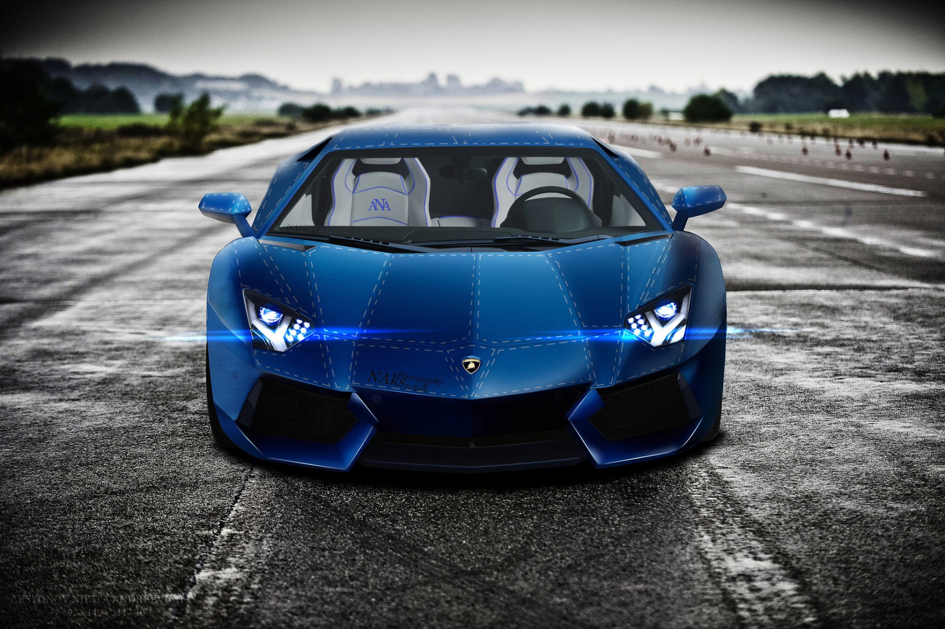 lamborghini aventador lp700-4 lb834 blue front aksyonov nikita andreevich runway