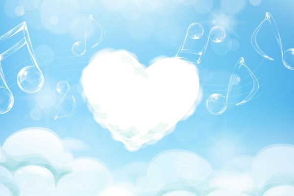 Coeur sentiments musicaux en haut