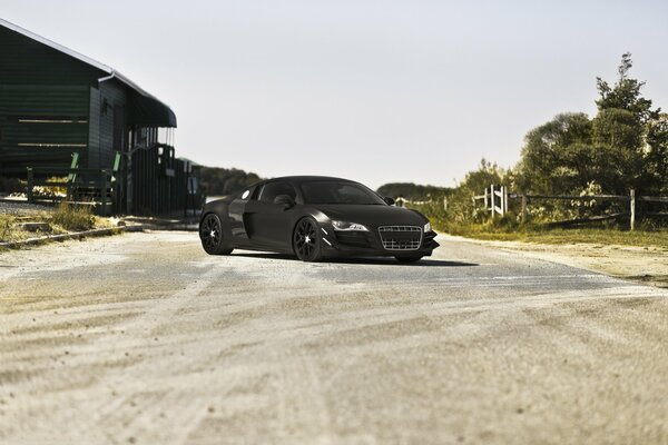 Black matte supercar front