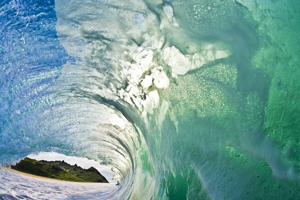 Sea spray with stunning colors