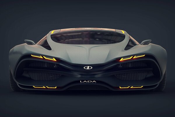 Concept de voiture de sport noire Lada Raven